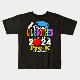 Proud Lil Brother Of 2024 Pre-K Graduate Fathers Day Grad Kids T-Shirt